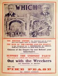 Plakat Partii Unionistów na brytyjskie wybory powszechne w styczniu 1910 r